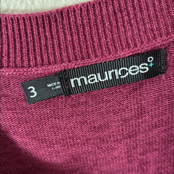 Maurice’s Plus Size Round Hem Tunic Lightweight Sweater 3X Magenta - Picture 4 of 6